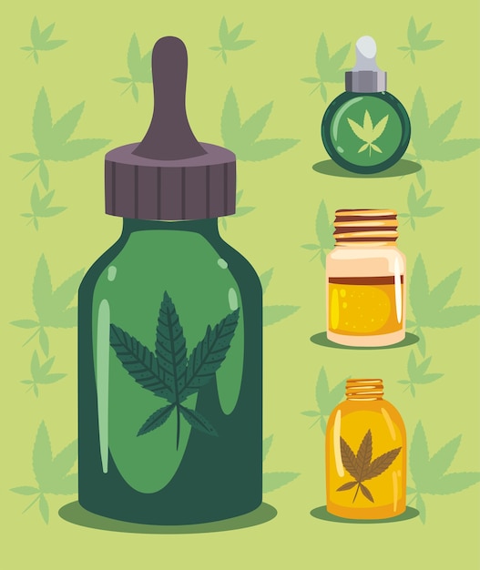 Quatre articles de cannabis CBD