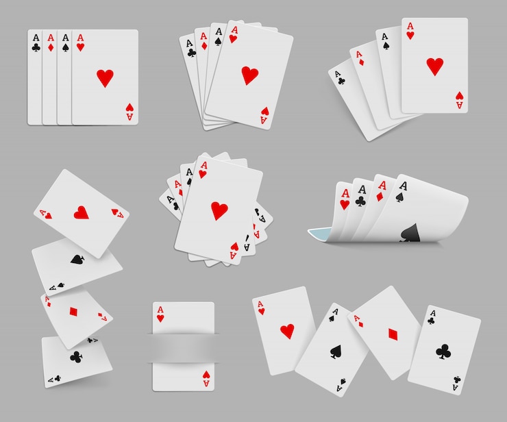 Vecteur quatre as jeu de cartes à jouer