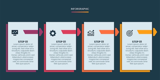 Quatre Bannières Infographiques Avec Des étiquettes Pour Les Options