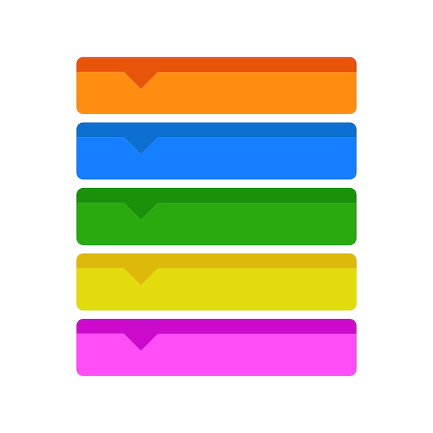 quatre couleurs boutons blancs pack pour le projet web