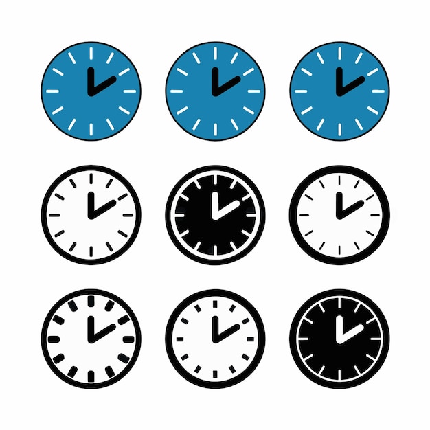 quatre horloges avec des fuseaux horaires différents l'une a un fond bleu et blanc