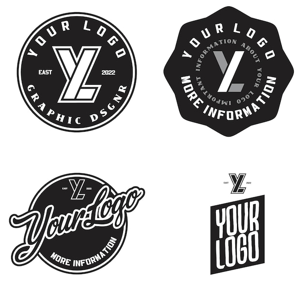 Vecteur quatre modèles de logo vectorisés et modifiables