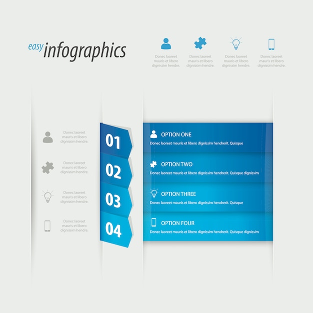 Quatre Options Infographiques. Placez Votre Propre Texte.