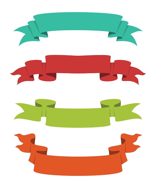 Quatre styles de rubans de couleur pour la décoration