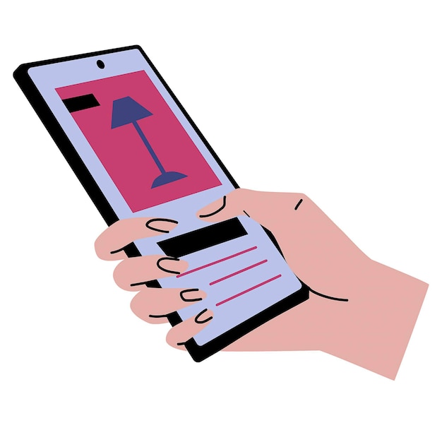 quelqu'un tenant un téléphone portable avec une lampe dessus