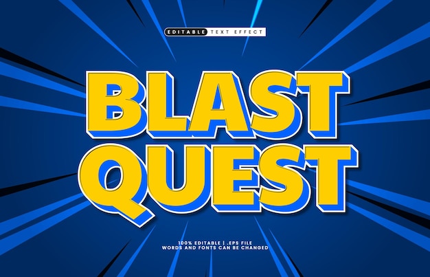 Quête explosive effet de texte modifiable avec un style de texte pour enfants et heureux
