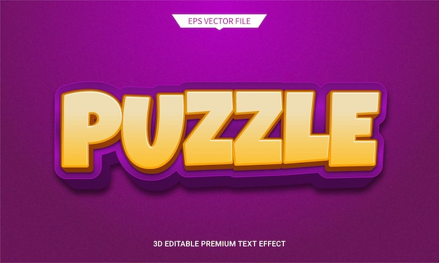 Quête De Puzzle Effet De Style De Texte Modifiable En 3d