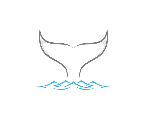 Queue de baleine sur le logo de l'eau de mer