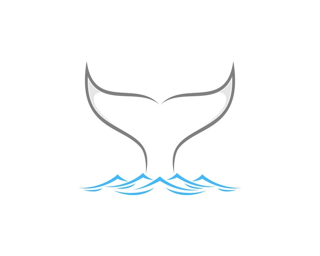 Queue De Baleine Sur Le Logo De L'eau De Mer