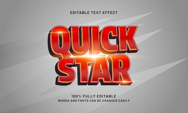 quick star effets de texte modifiables avec un thème sportif et rapide
