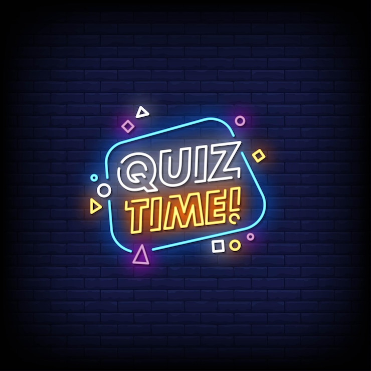 Vecteur quiz time neon signs style texte