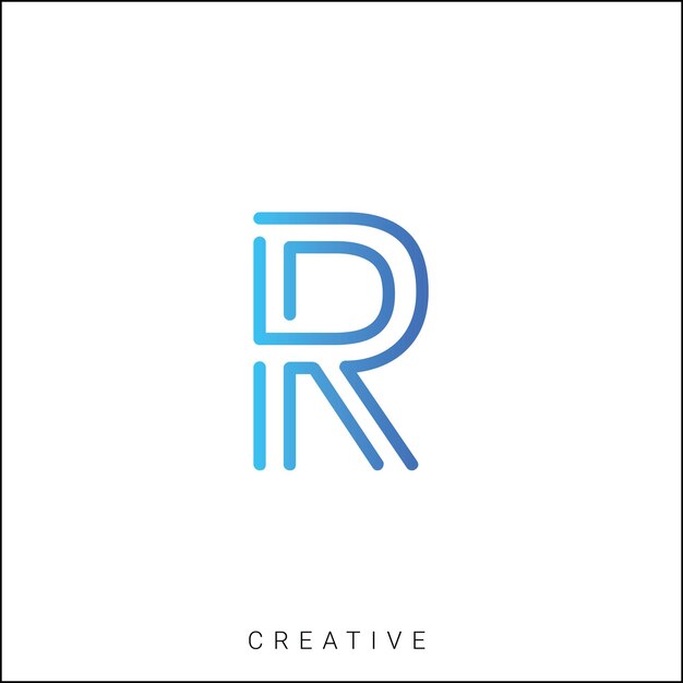 R Design créatif du logo Design minimal du logo Design classique Vector dernier design du logo Monogramme