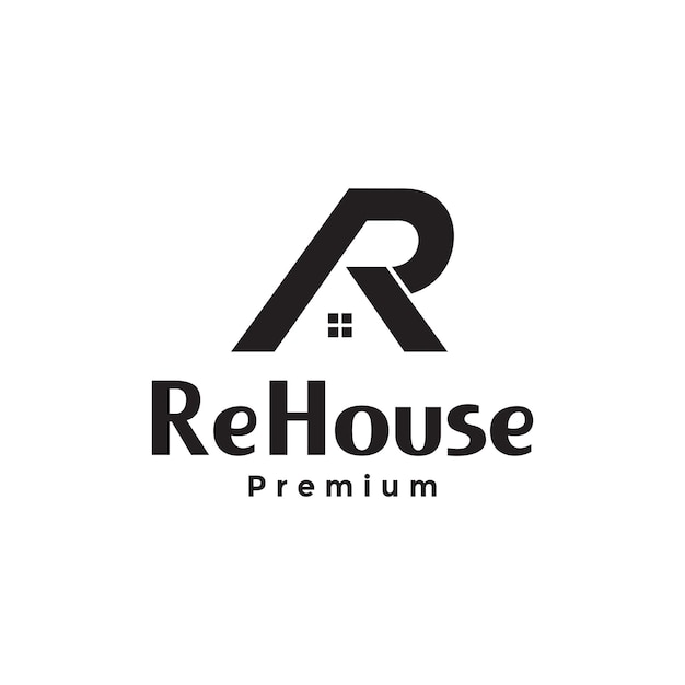 R initial avec maison logo symbole icône vecteur conception graphique illustration idée créative