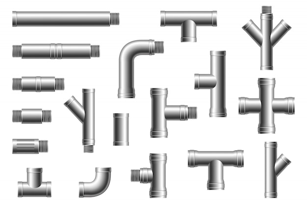 Raccords de tuyaux en acier. Système d'approvisionnement en eau, en carburant ou en gaz, oléoduc de raffinerie de pétrole, sections boulonnées d'égout domestique, pièces isolées