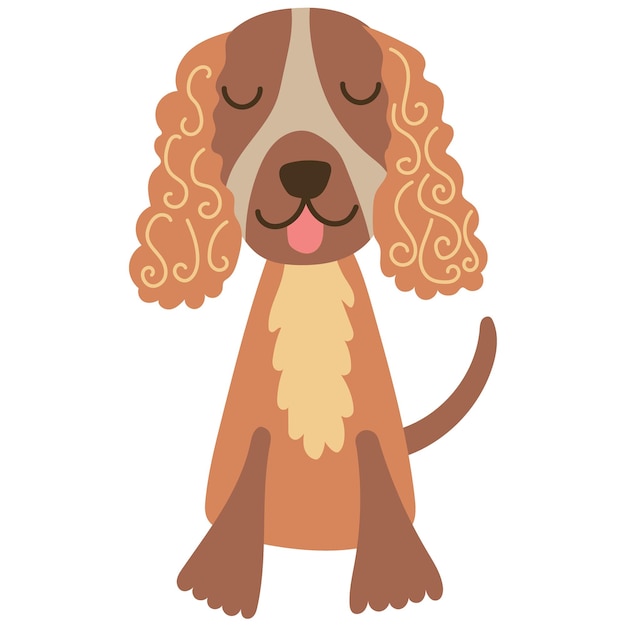 Vecteur race de chien cocker spaniel anglais sur fond isolé illustration vectorielle