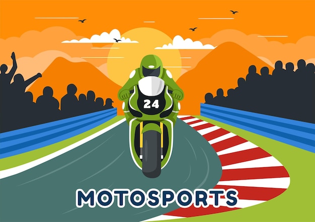 Racing Motosport Speed Bike Illustration Pour La Compétition Ou Le Championnat En Portant Des Vêtements De Sport