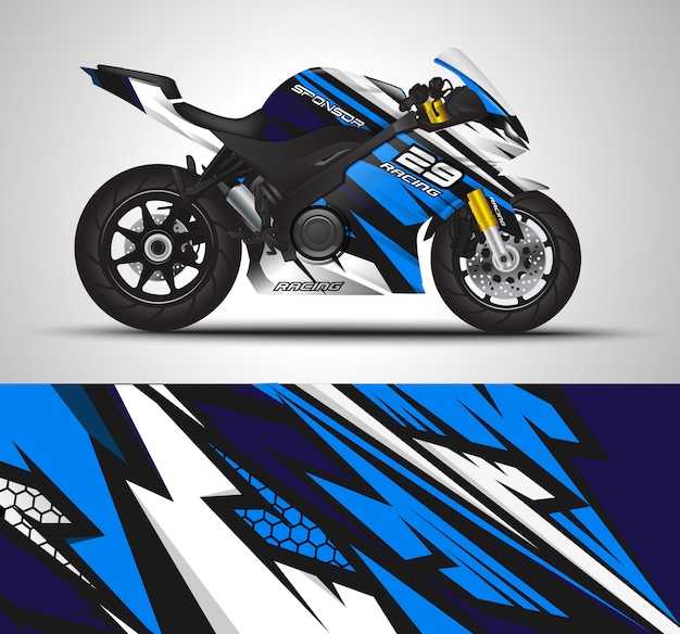 Racing Sport Bike Wrap Décalque Et Vinyle Autocollant Illustration.