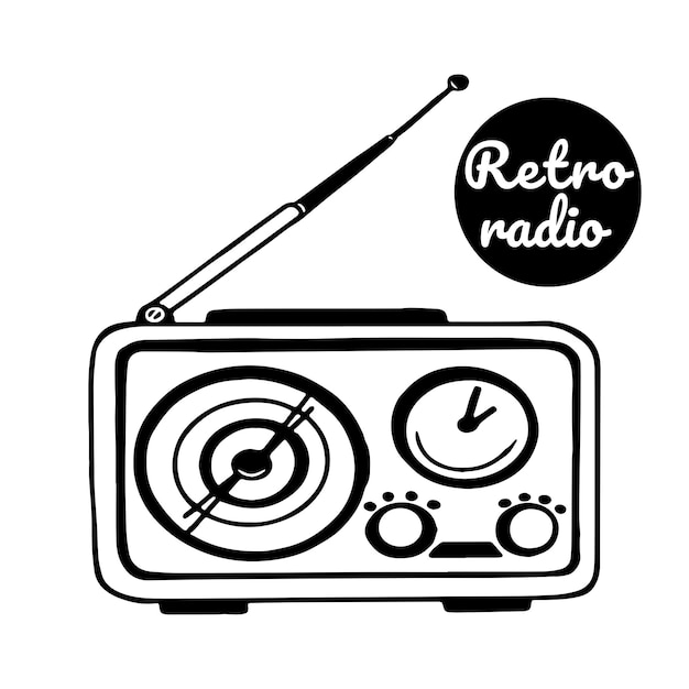 Vecteur radio rétro antique vintage écoutez la musique diffusée ou le podcast journée mondiale de la radio journée de la radio
