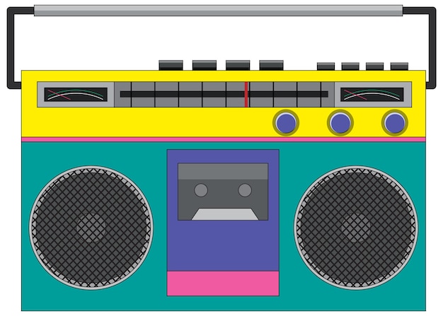 Radio rétro sur fond blanc