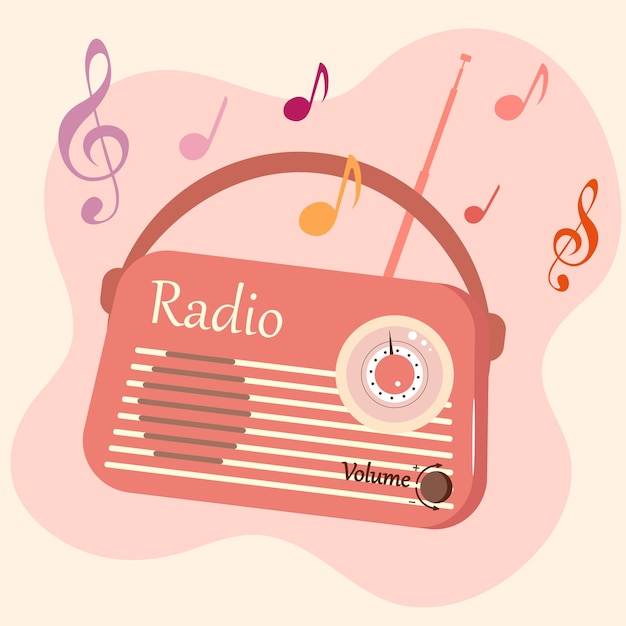 Radio Rétro Avec Notes De Musique