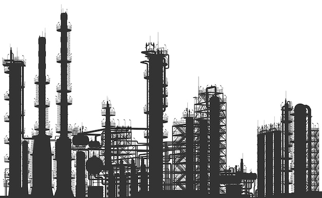 Raffinerie pétrolière Dessin schématique
