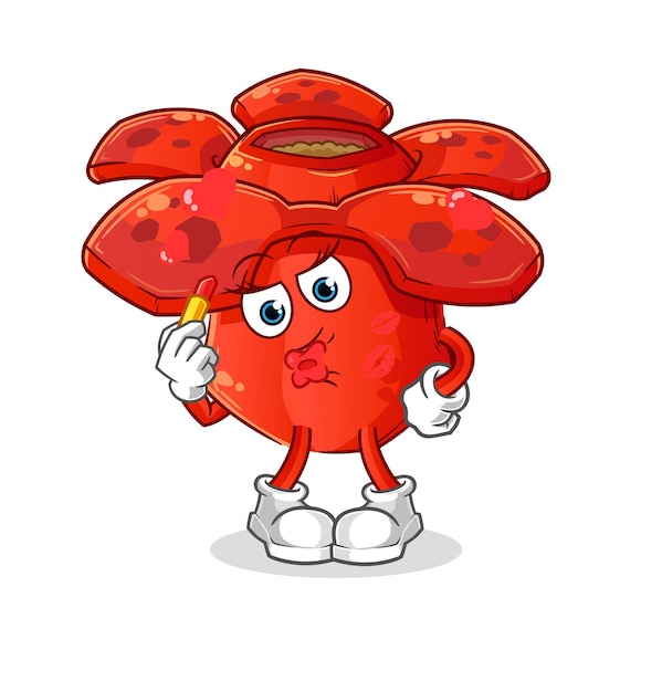 Rafflesia arnoldii maquille la mascotte. vecteur de dessin animé