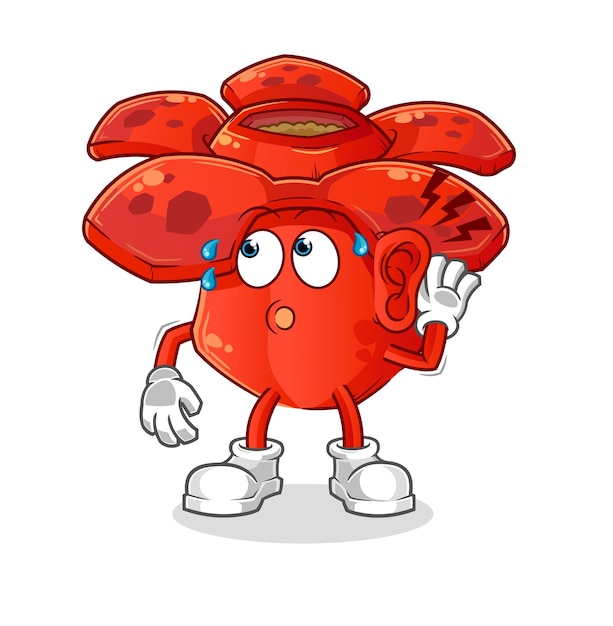 Rafflesia arnoldii personnage de dessin animé de vecteur d'écoute