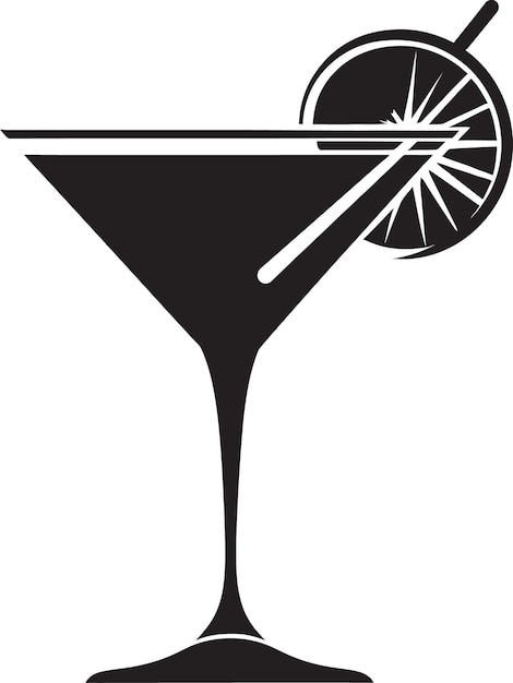 Vecteur rafraîchissante sophistication boisson noire symbole emblématique libations élégantes vecteur symbole de cocktail noir