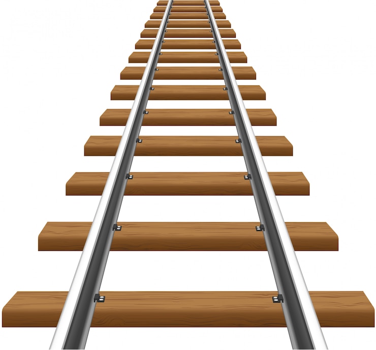 Vecteur rails avec des traverses en bois vector illustration