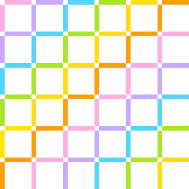 Rainbow Cute Pastel Scott Checkered Line Overlap Intersect Vichy Seamless Pattern