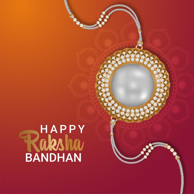 Rakhi en cristal pour la carte de célébration du festival indien happy raksha bandhan