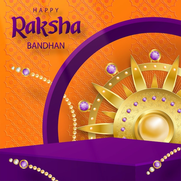 Raksha Bandhan 3d Podium Style De Scène Ronde Pour Le Festival Indien