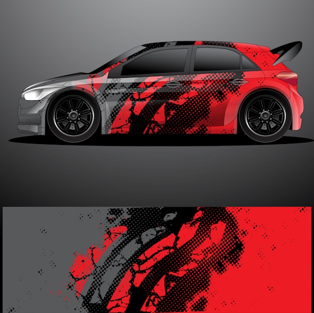 Rallye Voiture Décalque Graphique Wrap Vecteur, Abstrait