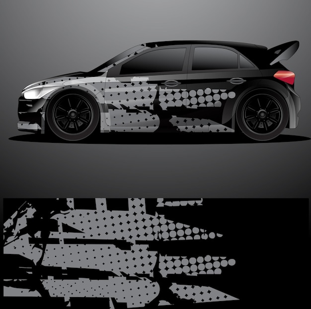 Rallye Voiture Sticker Graphique Wrap Vecteur Abstrait