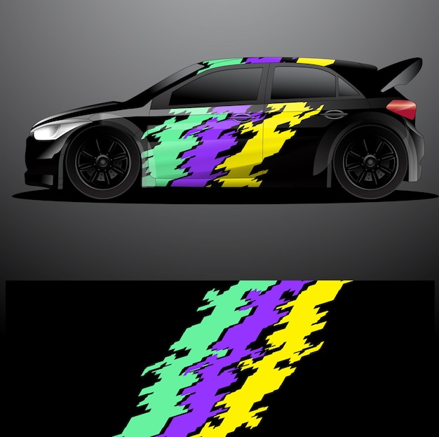 Rallye Voiture Sticker Graphique Wrap Vecteur Abstrait