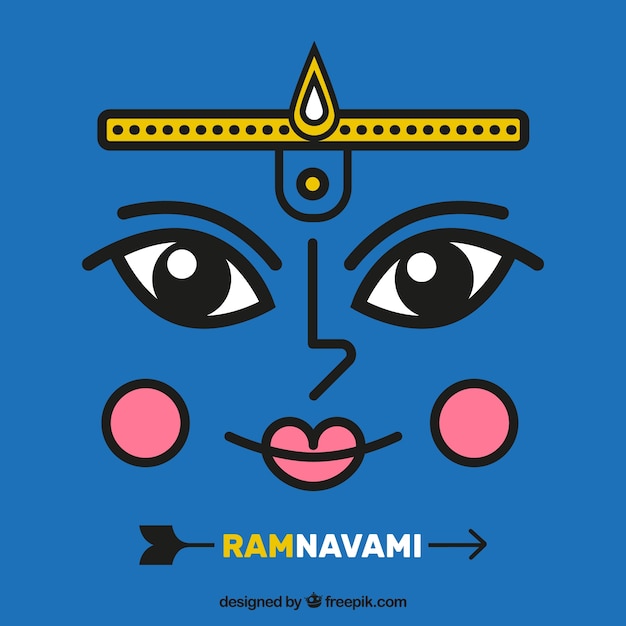 Vecteur ram navami fond bleu