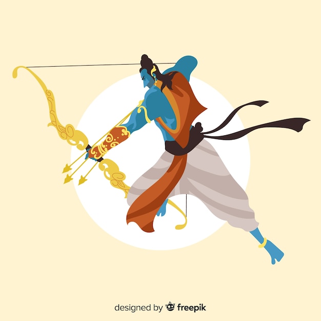 Rama Personnage Avec Flèche Et Arc