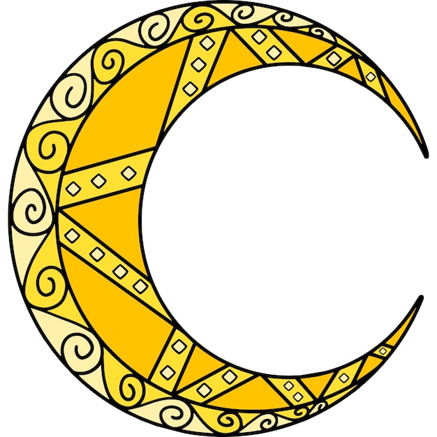 Ramadan croissant de lune dessin animé coloré Clipart