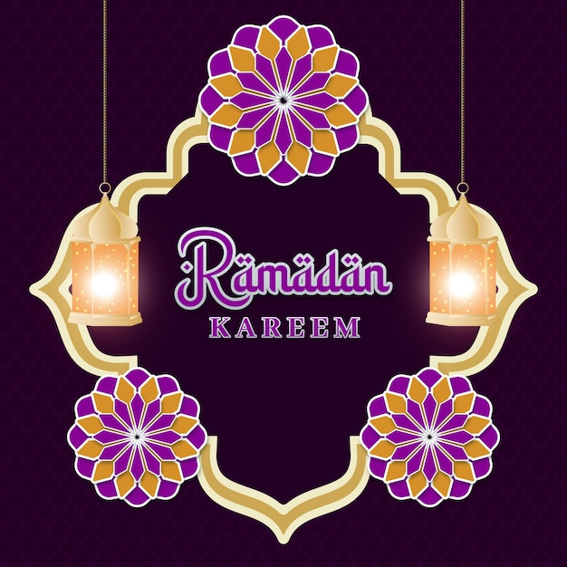 Vecteur ramadan kareem arabe fond décoratif de luxe islamique avec des éléments islamiques