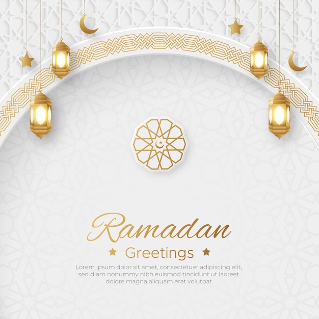 Vecteur ramadan kareem arabe fond ornemental de luxe islamique avec motif de bordure islamique