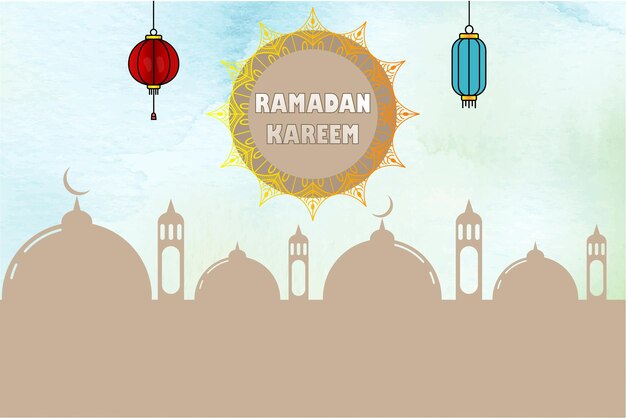 Ramadan Kareem Bannière Fond Design Illustration Vectorielle