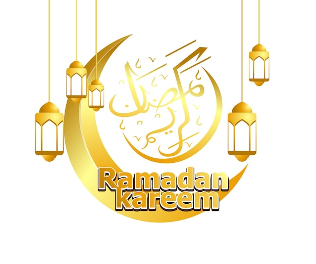 Ramadan Kareem Avec Calligraphie Arabe Et Croissant De Lune