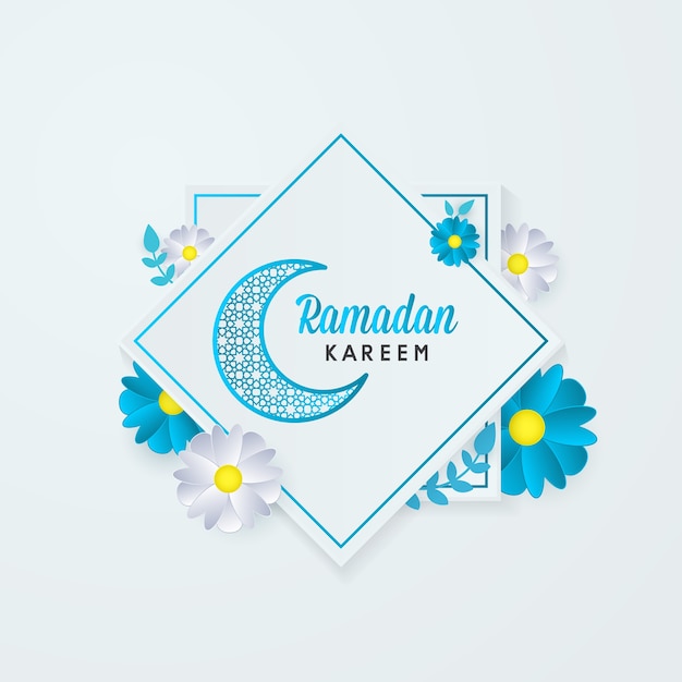 Vecteur ramadan kareem carte de voeux fleur