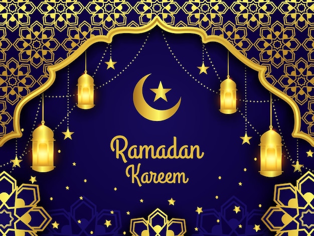 Vecteur ramadan kareem carte de voeux fond islamique design illustration vectorielle