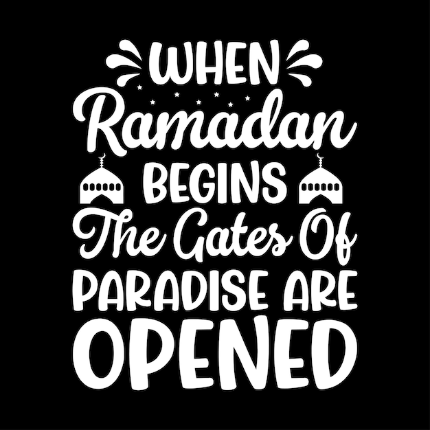Vecteur ramadan kareem citations islamiques lettrage typographie design tshirt affiche design
