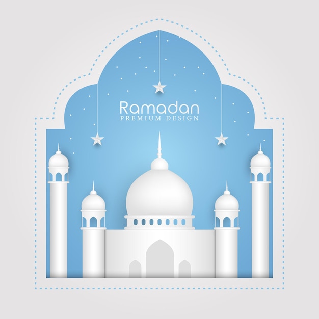 ramadan kareem conception d'arrière-plan carte de vœux bannière affiche illustration vectorielle
