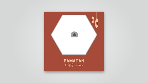 Ramadan Kareem conçoit un modèle de fond de salutation islamique Médias sociaux