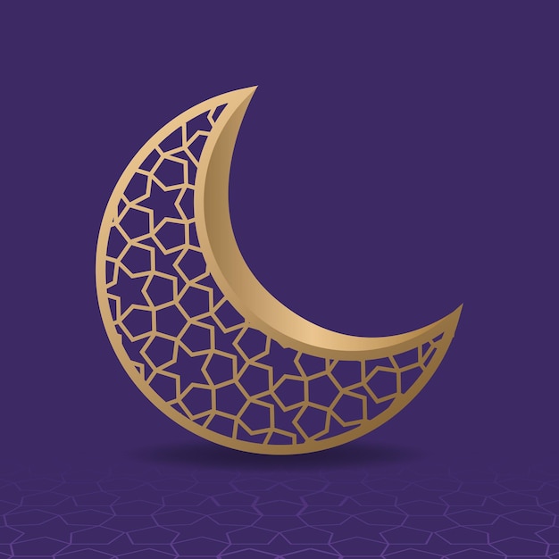 Ramadan kareem avec croissant de lune.