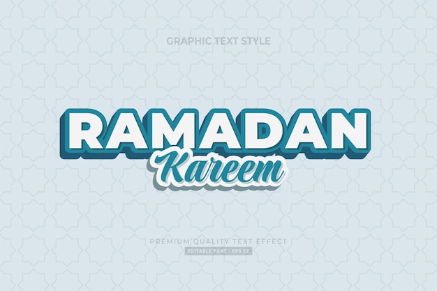 Ramadan Kareem Avec Effet De Texte Bleu Doux