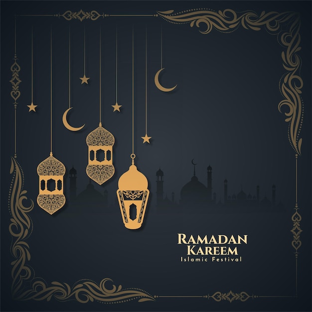 Ramadan Kareem Festival Islamique Salutation Beau Vecteur De Fond